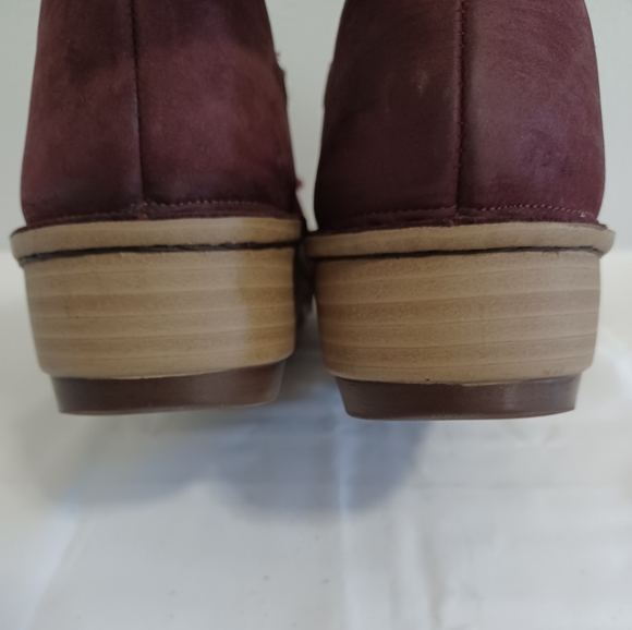 Naot Ghillie Platform wedge strappy sandals Burgundy lace-up size 39 - Picture 9 of 10